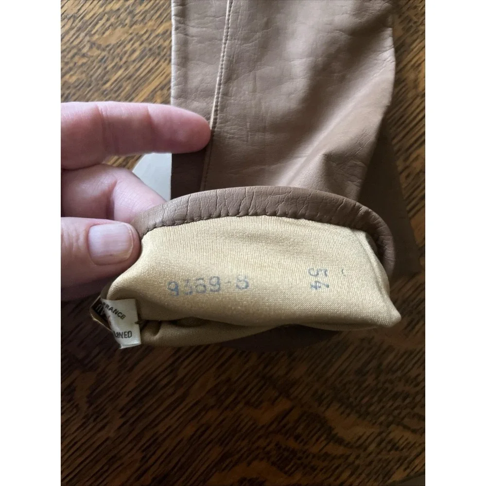 Vintage Viola Weinberger Gloves Womens 6.5 Brown Leather Silk Lined Opera Length